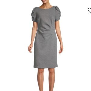 Karl Lagerfeld Paris Scuba Crepe Puff-Sleeve Sheath Dress
